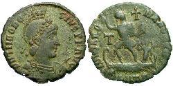 1 Follis /  AE2 Roman Empire (27BC-395) Bronze Theodosius I (347-395)