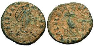 1 Follis /  AE2 Roman Empire (27BC-395) Bronze Aelia Flaccilla (?-385)