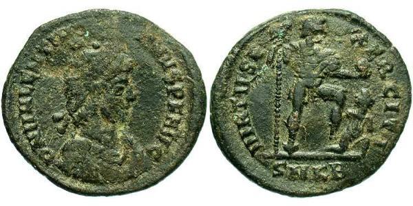 1 Follis /  AE2 Roman Empire (27BC-395) Bronze Valentinian II (371-392)
