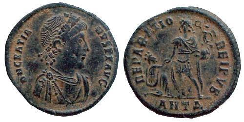 1 Follis /  AE2 Western Roman Empire (285-476) Bronze Gratian (359-383)