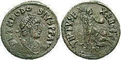 1 Follis /  AE2 Impero romano (27BC-395) Bronzo Teodosio I (347-395)
