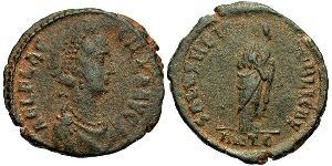 1 Follis /  AE2 Impero romano (27BC-395) Bronzo Elia Flaccilla (?-385)