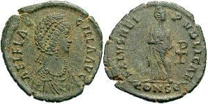 1 Follis /  AE2 Impero romano (27BC-395) Bronzo Elia Flaccilla (?-385)