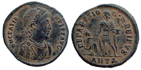 1 Follis /  AE2 Western Roman Empire (285-476) 青铜 格拉提安