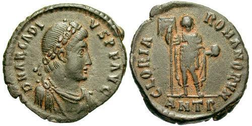 1 Follis /  AE2 拜占庭帝国 青铜 阿卡狄奧斯