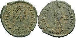 1 Follis /  AE2 羅馬帝國 青铜 Aelia Flaccilla (?-385)