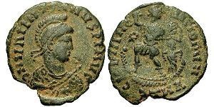 1 Follis /  AE2 羅馬帝國 青铜 瓦伦提尼安二世