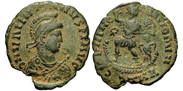 1 Follis /  AE2 羅馬帝國 青铜 瓦伦提尼安二世
