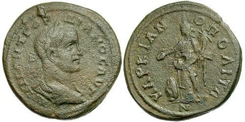 1 Follis /  AE3 Empire romain (27BC-395) Argent Gordien III(225-244)