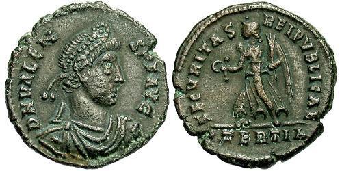 1 Follis /  AE3 Imperio bizantino (330-1453) Bronce Valente (328-378)