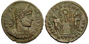 1 Follis /  AE3 Imperio romano (27BC-395) Bronce Constancio II (317 - 361)