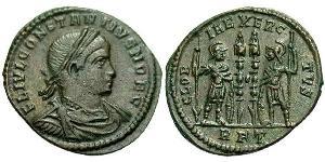 1 Follis /  AE3 Imperio romano (27BC-395) Bronce Constancio II (317 - 361)