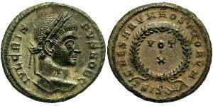 1 Follis /  AE3 Imperio romano (27BC-395) Bronce Crispo (305 - 326)