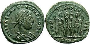 1 Follis /  AE3 Imperio romano (27BC-395) Bronce Constancio II (317 - 361)