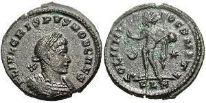 1 Follis /  AE3 Imperio romano (27BC-395) Bronce Crispo (305 - 326)