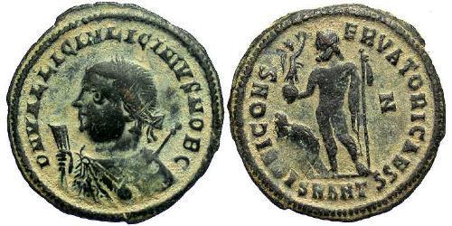 1 Follis /  AE3 Imperio romano (27BC-395) Bronce Licinius II (315-326)