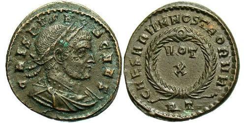 1 Follis /  AE3 Imperio romano (27BC-395) Bronce Crispo (305 - 326)