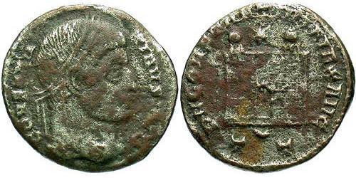 1 Follis /  AE3 Imperio romano (27BC-395) Bronce Constantino I (272 - 337)