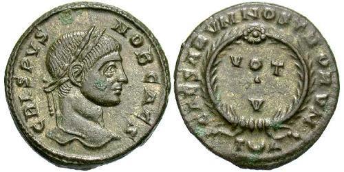 1 Follis /  AE3 Imperio romano (27BC-395) Bronce Crispo (305 - 326)