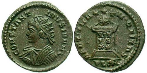 1 Follis /  AE3 Imperio romano (27BC-395) Bronce Constancio II (317 - 361)