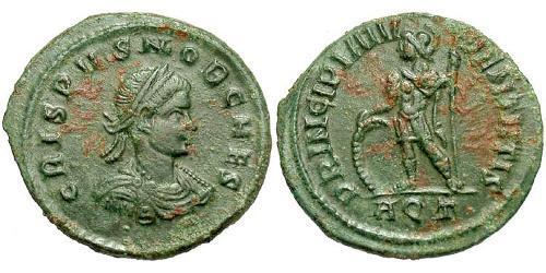 1 Follis /  AE3 Imperio romano (27BC-395) Bronce Crispo (305 - 326)