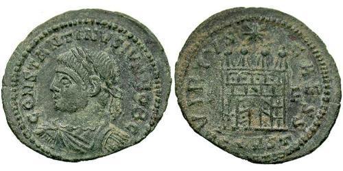 1 Follis /  AE3 Imperio romano (27BC-395) Bronce Constancio II (317 - 361)