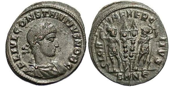1 Follis /  AE3 Imperio romano (27BC-395) Bronce Constancio II (317 - 361)