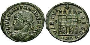 1 Follis /  AE3 Imperio romano de Occidente (285-476) Bronce Constancio II (317 - 361)