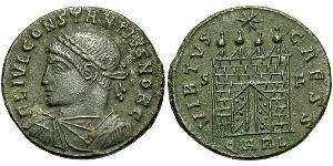 1 Follis /  AE3 Imperio romano de Occidente (285-476) Bronce Constancio II (317 - 361)