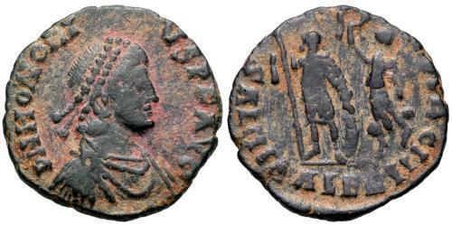 1 Follis /  AE3 Imperio romano de Occidente (285-476) Bronce Honorio (384-423)