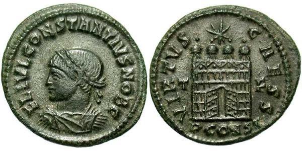 1 Follis /  AE3 Imperio romano de Occidente (285-476) Bronce Constancio II (317 - 361)