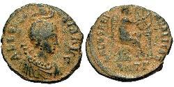 1 Follis /  AE3 Byzantine Empire (330-1453) Bronze Aelia Eudoxia (?-404)