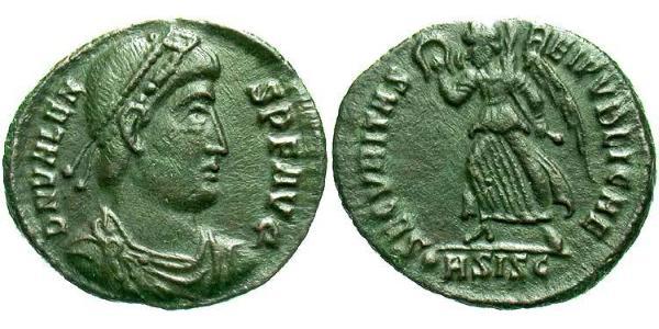 1 Follis /  AE3 Byzantine Empire (330-1453) Bronze Valens (328-378)