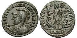 1 Follis /  AE3 Empire romain (27BC-395) Bronze Licinius II (315-326)