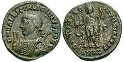 1 Follis /  AE3 Empire romain (27BC-395) Bronze Licinius II (315-326)