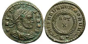 1 Follis /  AE3 Empire romain (27BC-395) Bronze Crispus (305 - 326)