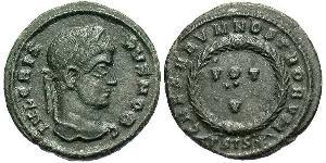 1 Follis /  AE3 Empire romain (27BC-395) Bronze Crispus (305 - 326)