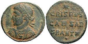1 Follis /  AE3 Empire romain (27BC-395) Bronze Crispus (305 - 326)