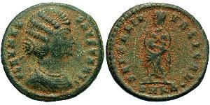 1 Follis /  AE3 Empire romain (27BC-395) Bronze Fausta (289-326)