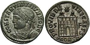 1 Follis /  AE3 Empire romain (27BC-395) Bronze Constance II (317 - 361)