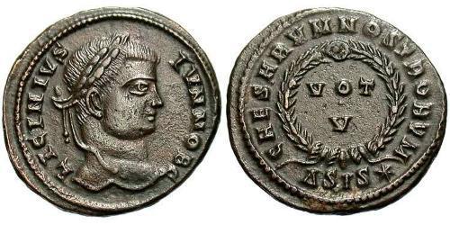 1 Follis /  AE3 Empire romain (27BC-395) Bronze Licinius II (315-326)