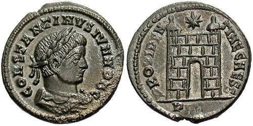 1 Follis /  AE3 Empire romain (27BC-395) Bronze Constance II (317 - 361)