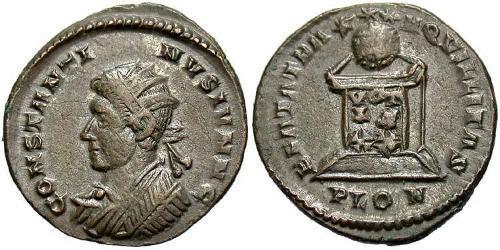 1 Follis /  AE3 Empire romain (27BC-395) Bronze Constance II (317 - 361)