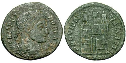 1 Follis /  AE3 Empire romain (27BC-395) Bronze Crispus (305 - 326)