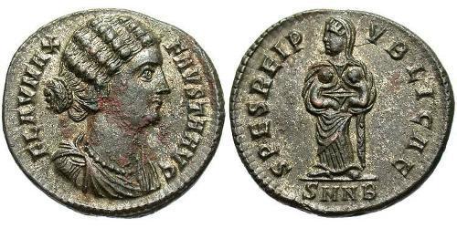 1 Follis /  AE3 Empire romain (27BC-395) Bronze Fausta (289-326)