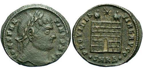 1 Follis /  AE3 Empire romain (27BC-395) Bronze Constantin I (272 - 337)