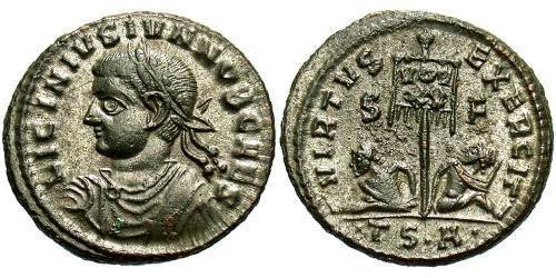 1 Follis /  AE3 Empire romain (27BC-395) Bronze Licinius II (315-326)