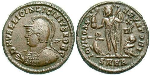 1 Follis /  AE3 Empire romain (27BC-395) Bronze Licinius II (315-326)