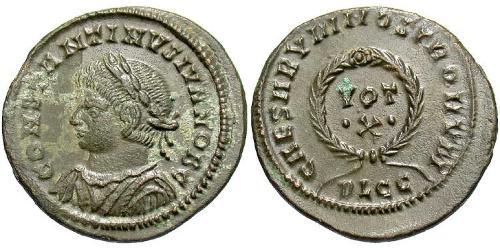 1 Follis /  AE3 Empire romain (27BC-395) Bronze Constance II (317 - 361)