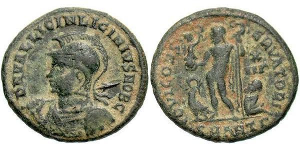 1 Follis /  AE3 Empire romain (27BC-395) Bronze Licinius II (315-326)